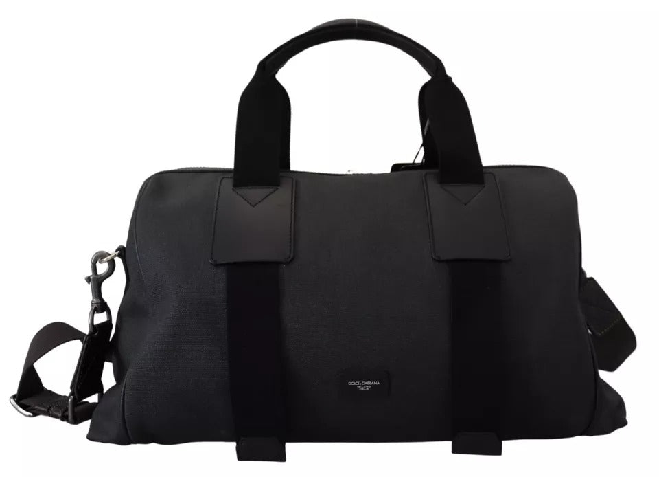 Dolce & Gabbana Black Gray Holdall Tote Men Hand Shoulder Bag - Luxour