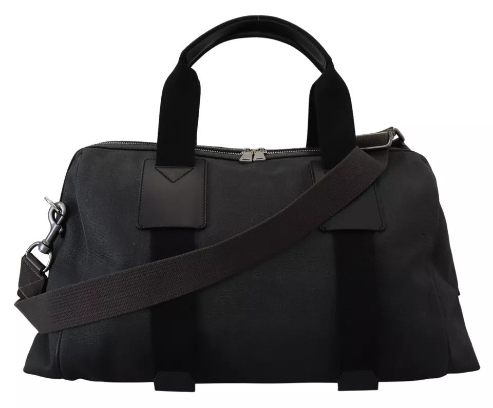 Dolce & Gabbana Black Gray Holdall Tote Men Hand Shoulder Bag - Luxour