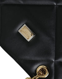 Thumbnail for Dolce & Gabbana Black Leather JUNGLE Quilted Shopping Tote Bag - Luxour