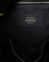 Thumbnail for Dolce & Gabbana Black Leather JUNGLE Quilted Shopping Tote Bag - Luxour