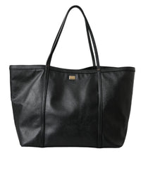 Thumbnail for Dolce & Gabbana Black Leather Miss Escape Shopping Tote Women Bag - Luxour