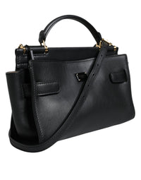 Thumbnail for Dolce & Gabbana Black Leather SICILY Top Handle Crossbody Bag - Luxour