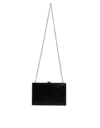 Thumbnail for Luxour, Dolce & Gabbana Black Leather Silver Frame Clutch Mini Crossbody Bag, 