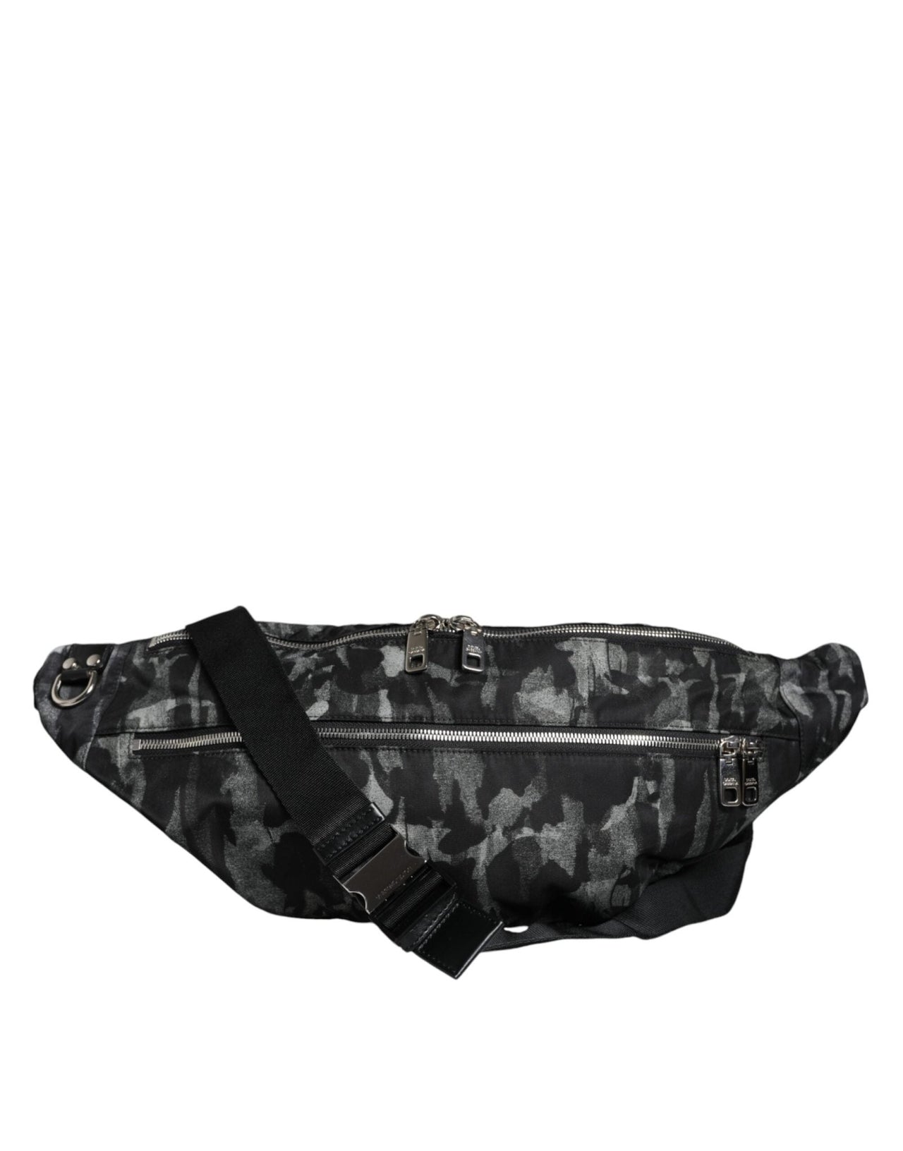 Dolce & Gabbana Black Leopard Fabric Belt Waist Fanny Pack Bag - Luxour