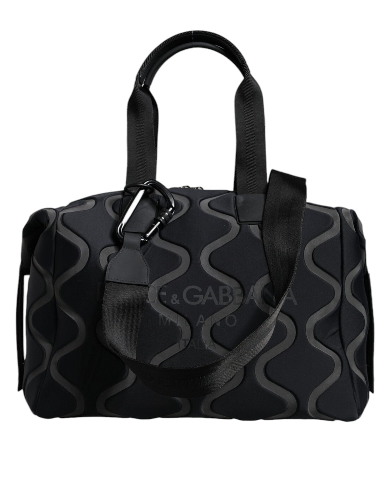 Dolce & Gabbana Black Neoprene Logo Sport Gym Duffel Shoulder Bag - Luxour