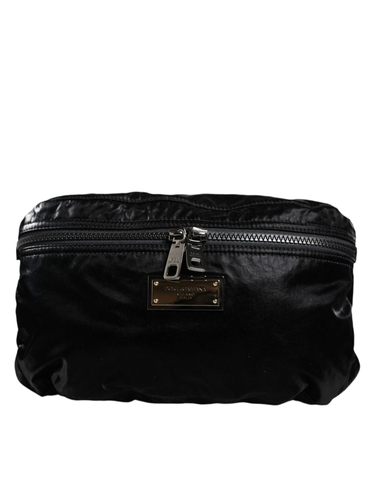 Dolce & Gabbana Black Nylon Fabric Belt Waist Fanny Pack Bag - Luxour