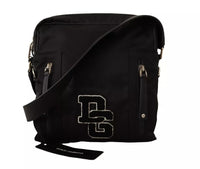 Thumbnail for Dolce & Gabbana Black Nylon Leather DG Logo Patch Messenger Cross Body Bag - Luxour