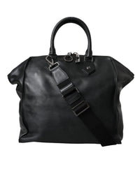 Thumbnail for Dolce & Gabbana Black Washed Calfskin Biker Style Shopper Bag - Luxour