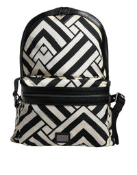 Thumbnail for Dolce & Gabbana Black White Nylon Leather Travel Back Pack Bag - Luxour