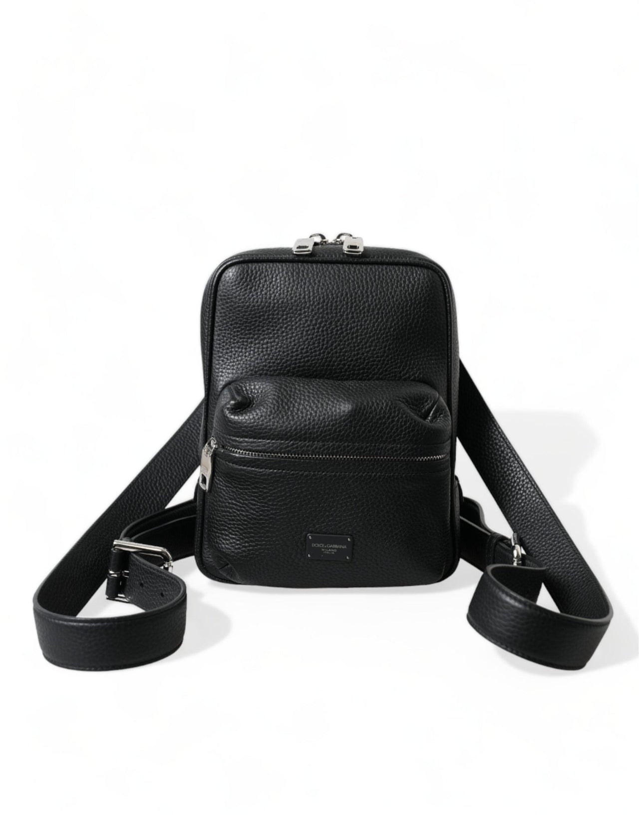 Dolce & Gabbana Chic Black Calf Leather Small Backpack - Luxour