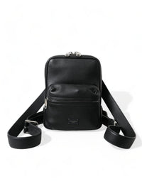 Thumbnail for Dolce & Gabbana Chic Black Calf Leather Small Backpack - Luxour