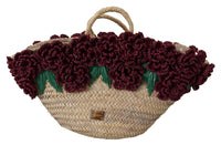 Thumbnail for Dolce & Gabbana Chic Floral Straw Tote Elegance - Luxour