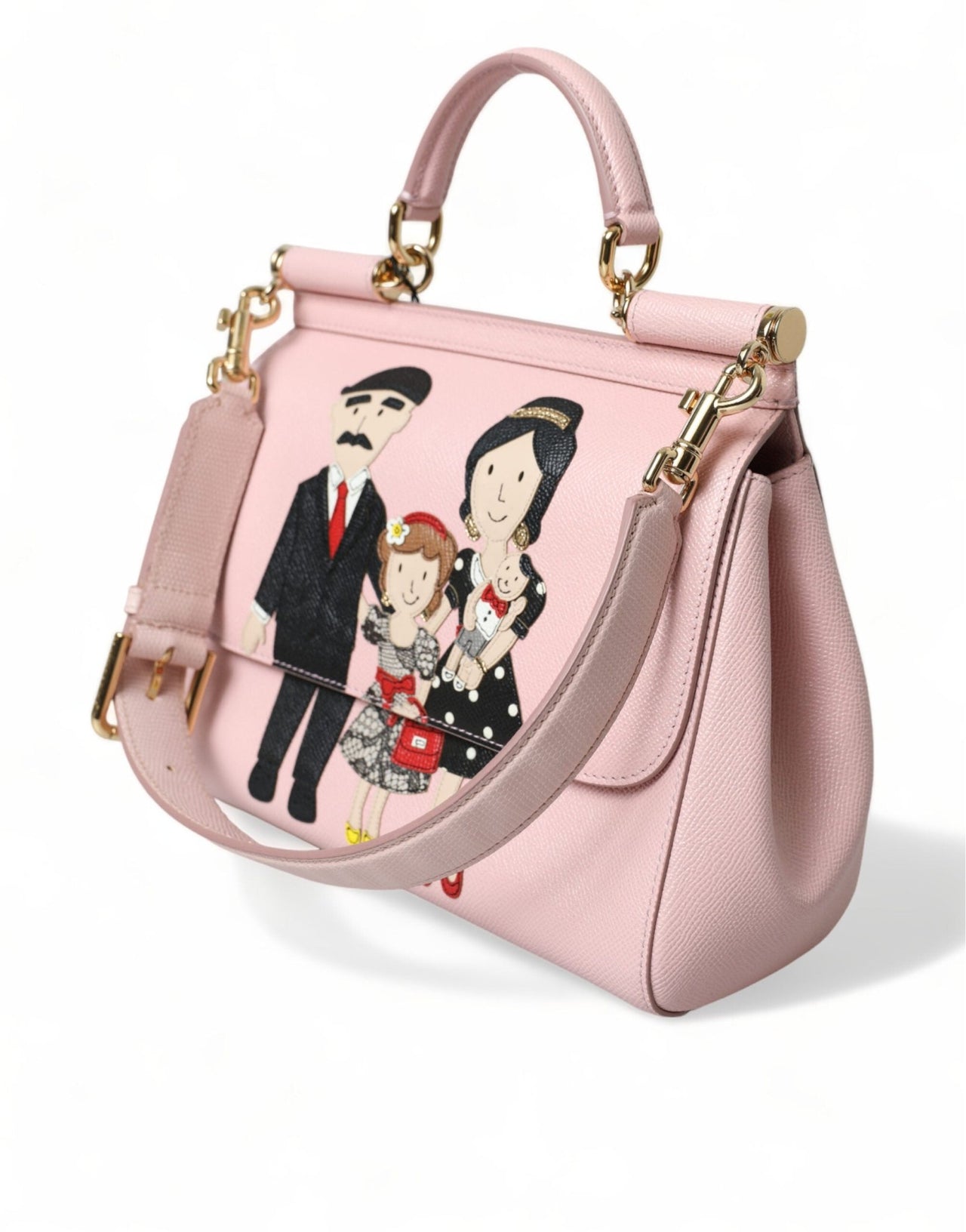 Dolce & Gabbana Chic Pink Sicily Leather Shoulder Bag - Luxour