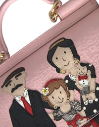 Thumbnail for Dolce & Gabbana Chic Pink Sicily Leather Shoulder Bag - Luxour