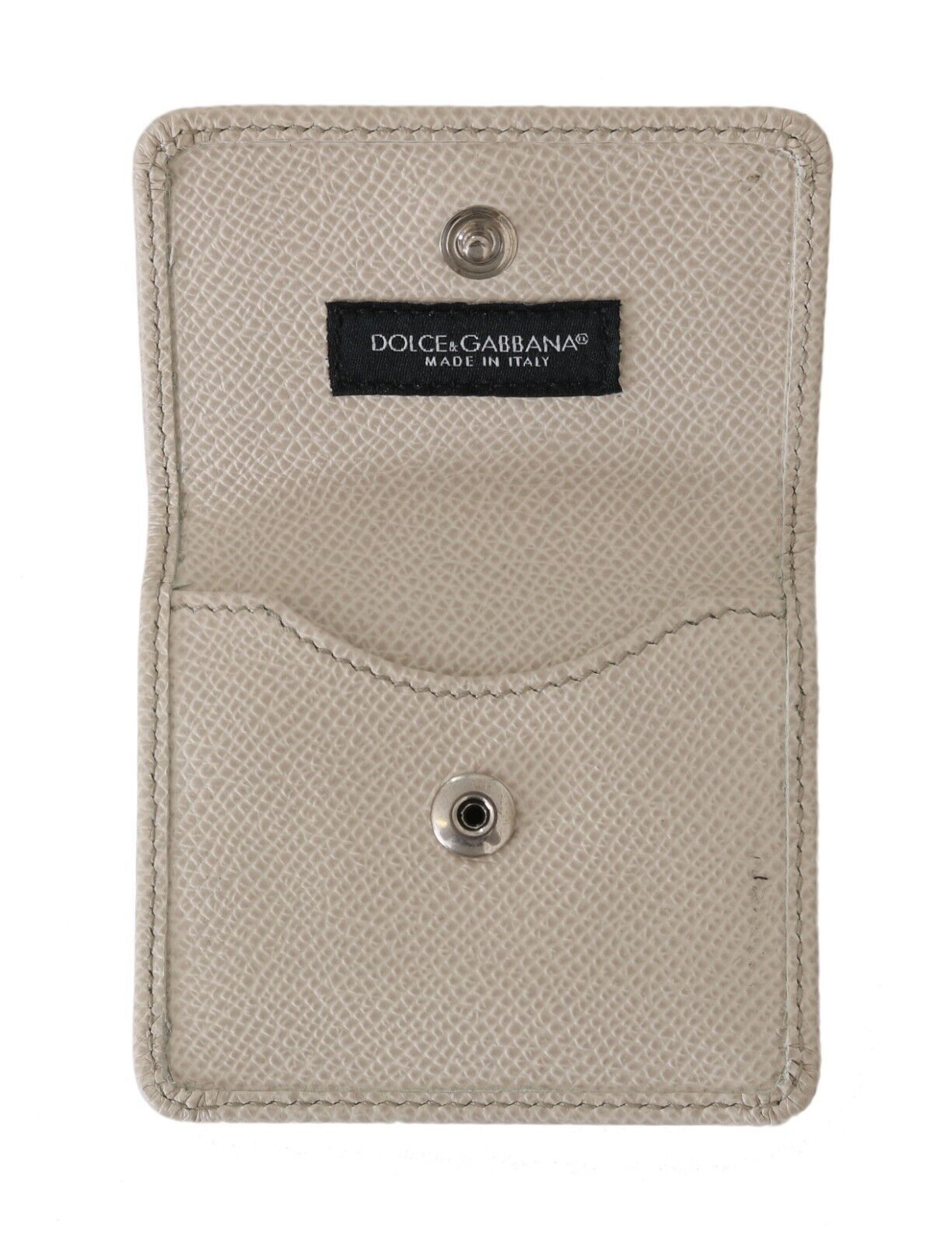 Dolce & Gabbana Chic White Leather Condom Case Wallet - Luxour