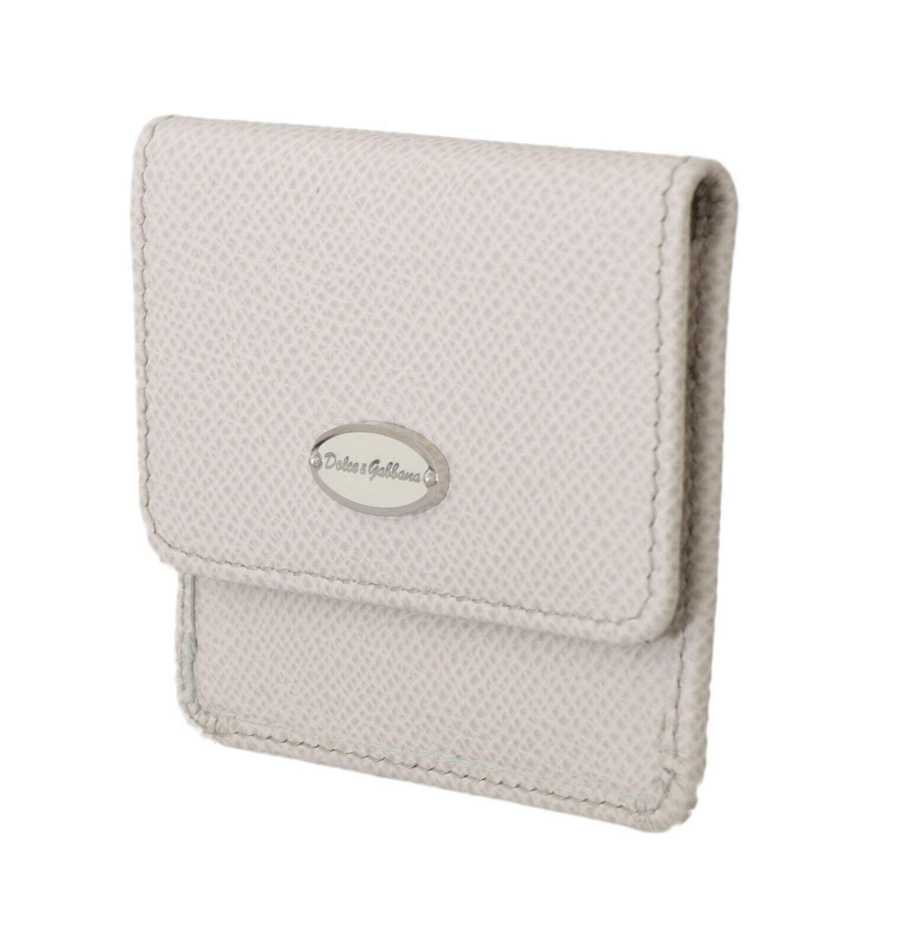 Dolce & Gabbana Chic White Leather Condom Case Wallet - Luxour