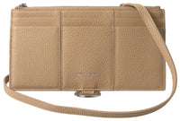 Thumbnail for Dolce & Gabbana Elegant Beige Leather Wallet with Detachable Strap - Luxour