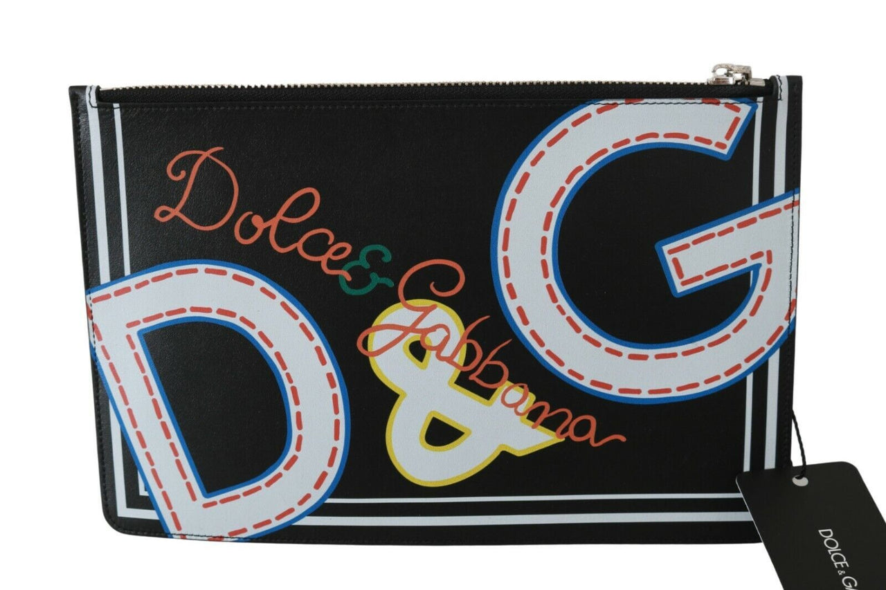 Dolce & Gabbana Elegant Black Leather Coin Wallet - Luxour