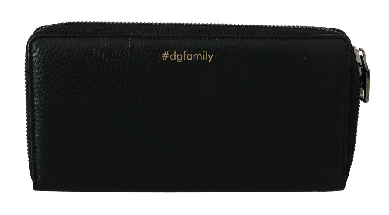 Luxour, Dolce & Gabbana Elegant Black Leather Continental Wallet, 