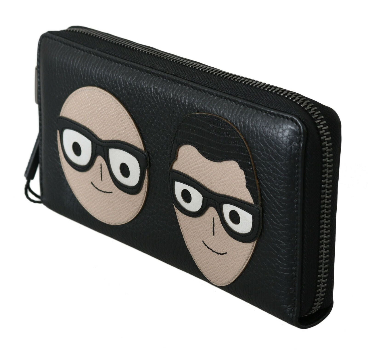 Luxour, Dolce & Gabbana Elegant Black Leather Continental Wallet, 