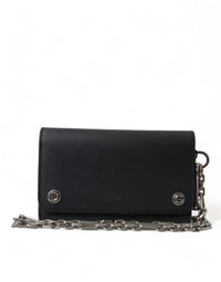 Thumbnail for Dolce & Gabbana Elegant Black Leather Shoulder Bag - Luxour