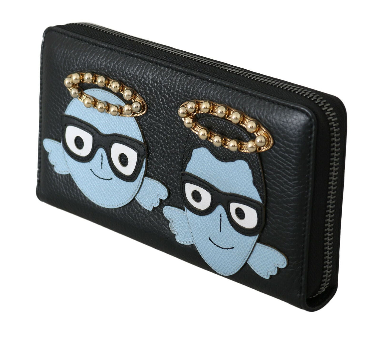 Dolce & Gabbana Elegant Black Leather Zip Wallet - Luxour