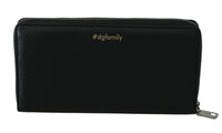 Thumbnail for Dolce & Gabbana Elegant Black Leather Zip Wallet - Luxour