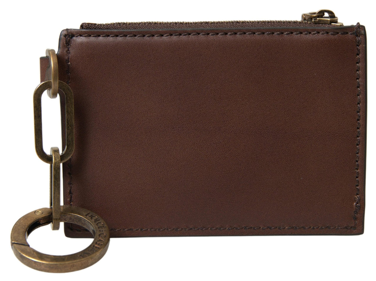 Dolce & Gabbana Elegant Brown Leather Coin Purse Wallet - Luxour