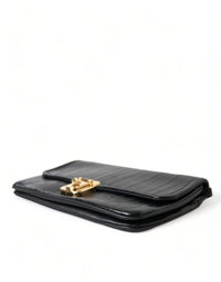 Thumbnail for Dolce & Gabbana Elegant Eelskin Leather Shoulder Bag - Luxour