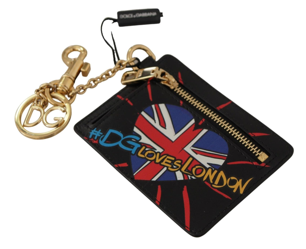 Dolce & Gabbana Elegant Leather Coin Wallet With Keyring - Luxour