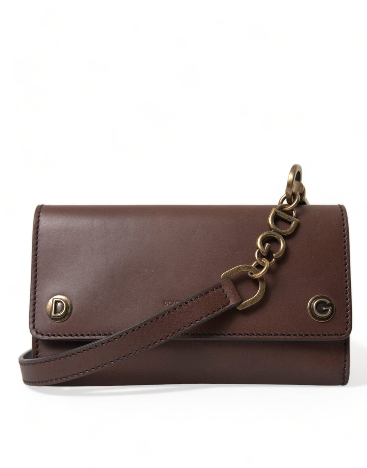 Dolce & Gabbana Elegant Leather Shoulder Bag in Rich Brown - Luxour