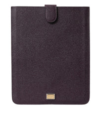 Thumbnail for Dolce & Gabbana Elegant Leather Tablet Pouch in Rich Brown - Luxour