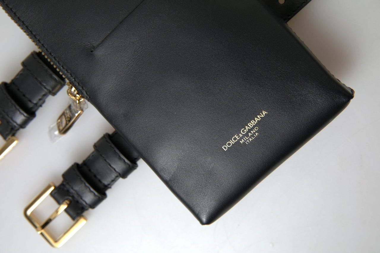 Dolce & Gabbana Elegant Leather Wristlet Clutch - Luxour