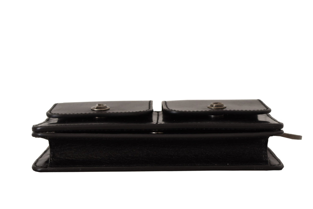 Dolce & Gabbana Elegant Mini Leather Wallet in Timeless Black - Luxour