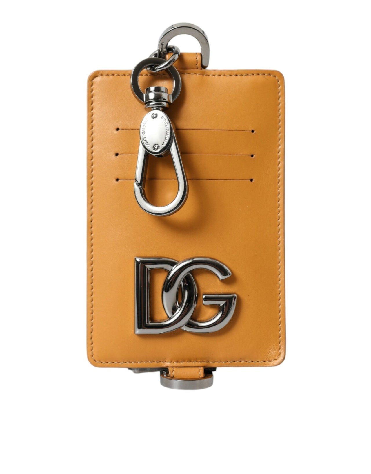 Luxour, Dolce & Gabbana Elegant Orange Calf Leather Card Holder, 