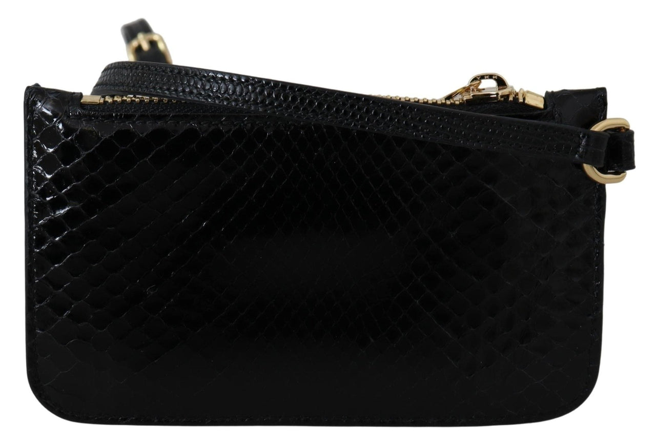 Luxour, Dolce & Gabbana Elegant Python Pattern Leather Wristlet Wallet, 