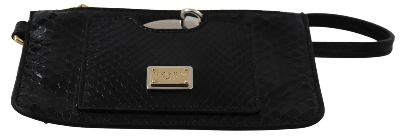 Luxour, Dolce & Gabbana Elegant Python Pattern Leather Wristlet Wallet, 