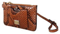 Thumbnail for Luxour, Dolce & Gabbana Elegant Python Patterned Leather Wristlet, 