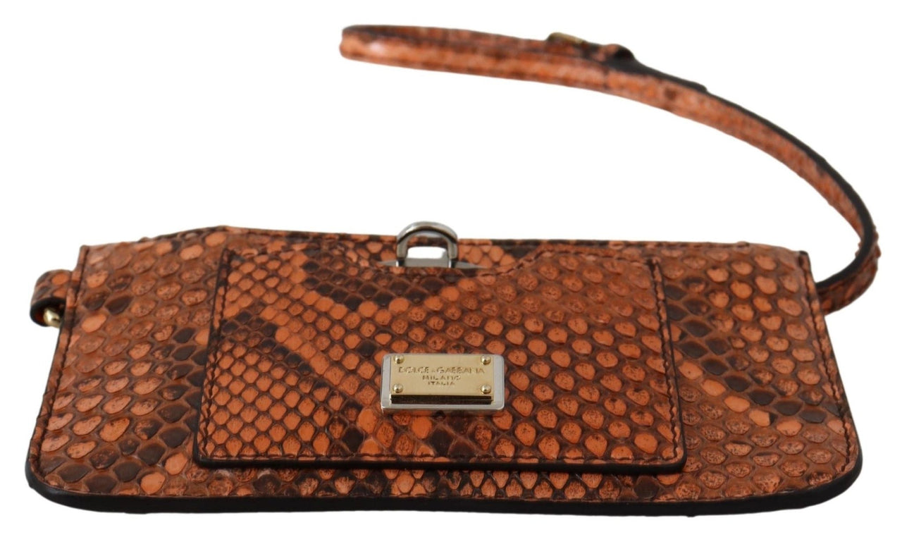 Luxour, Dolce & Gabbana Elegant Python Patterned Leather Wristlet, 