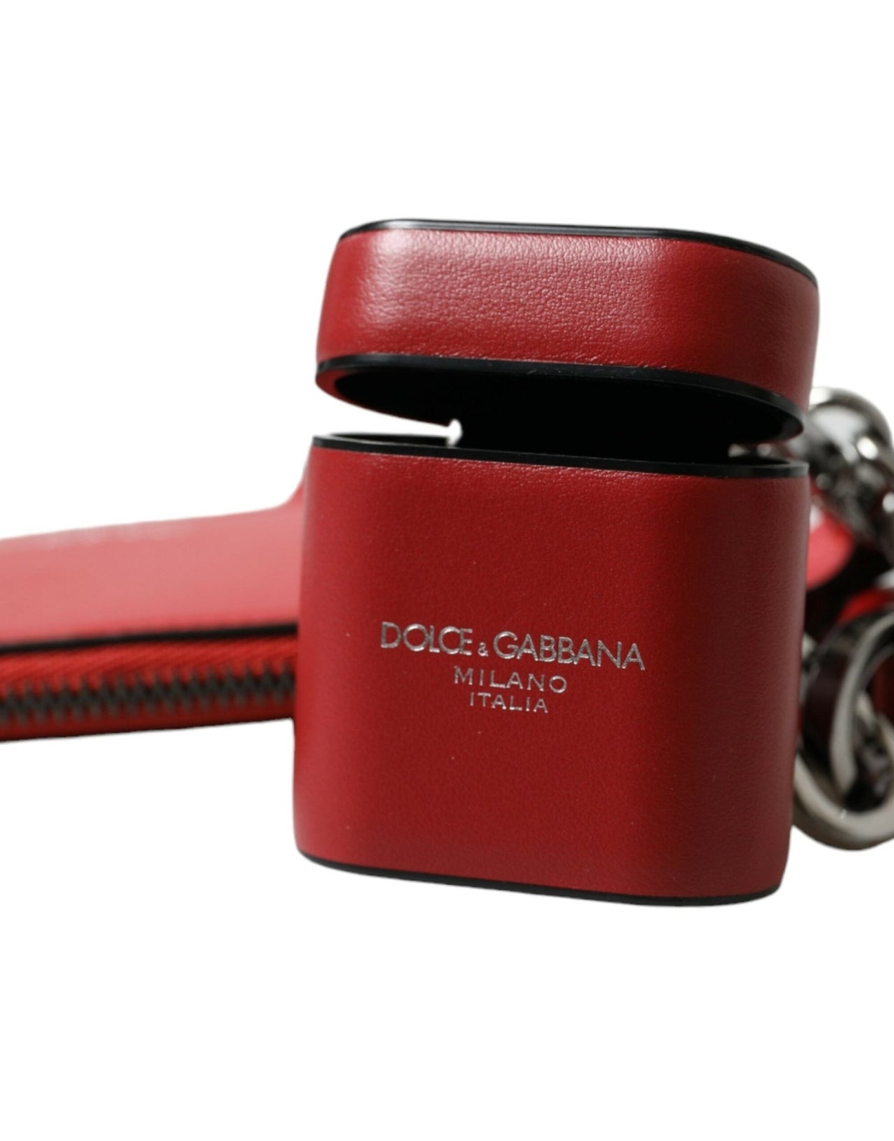 Dolce & Gabbana Elegant Red Leather Airpods Case - Luxour