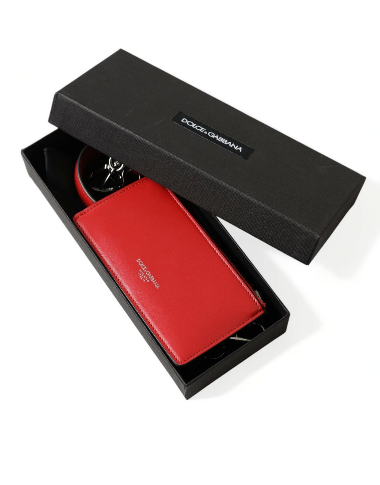 Dolce & Gabbana Elegant Red Leather Airpods Case - Luxour