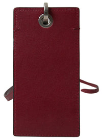 Thumbnail for Dolce & Gabbana Elegant Red Leather Cardholder with Lanyard - Luxour