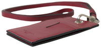 Thumbnail for Dolce & Gabbana Elegant Red Leather Cardholder with Lanyard - Luxour