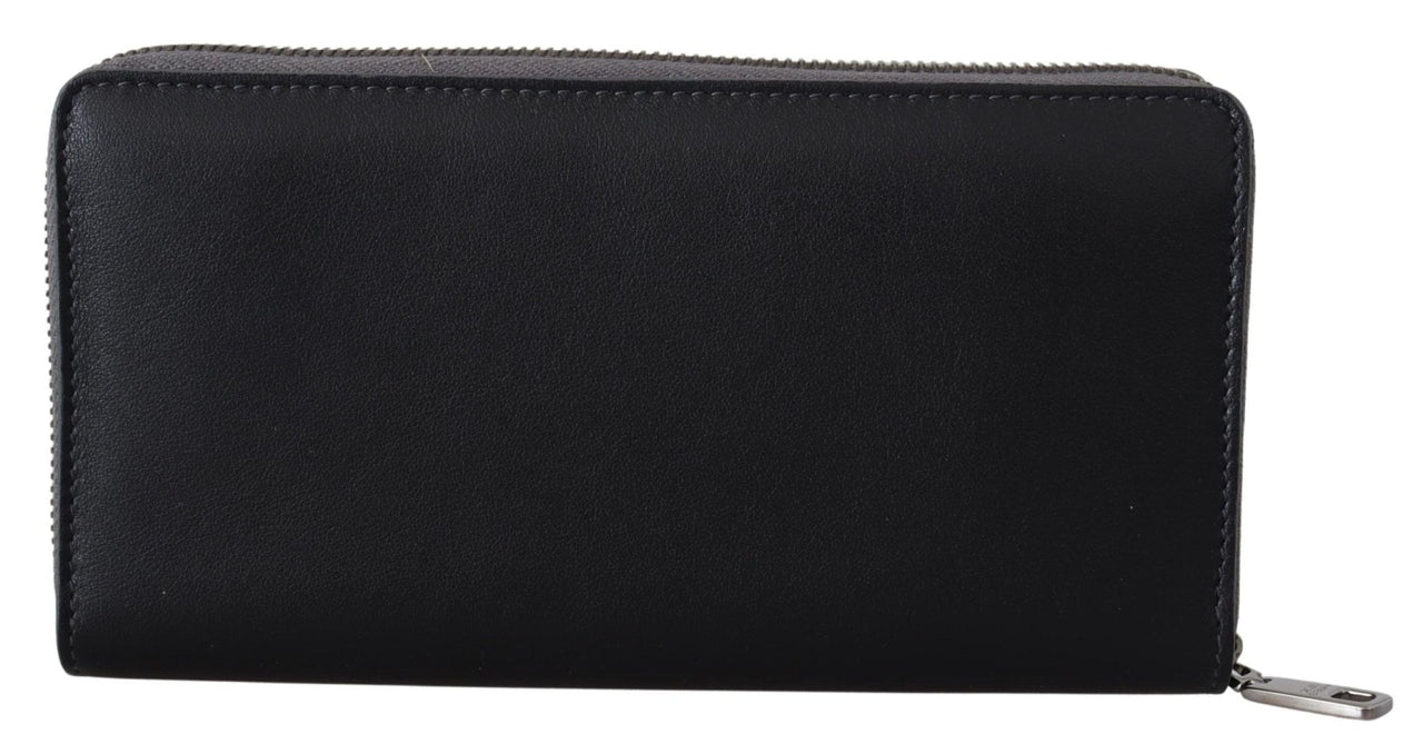 Dolce & Gabbana Elegant Textured Leather Zip - Around Wallet - Luxour