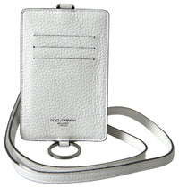 Thumbnail for Dolce & Gabbana Elegant White Leather Cardholder Lanyard - Luxour