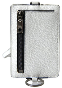 Thumbnail for Dolce & Gabbana Elegant White Leather Cardholder Lanyard - Luxour