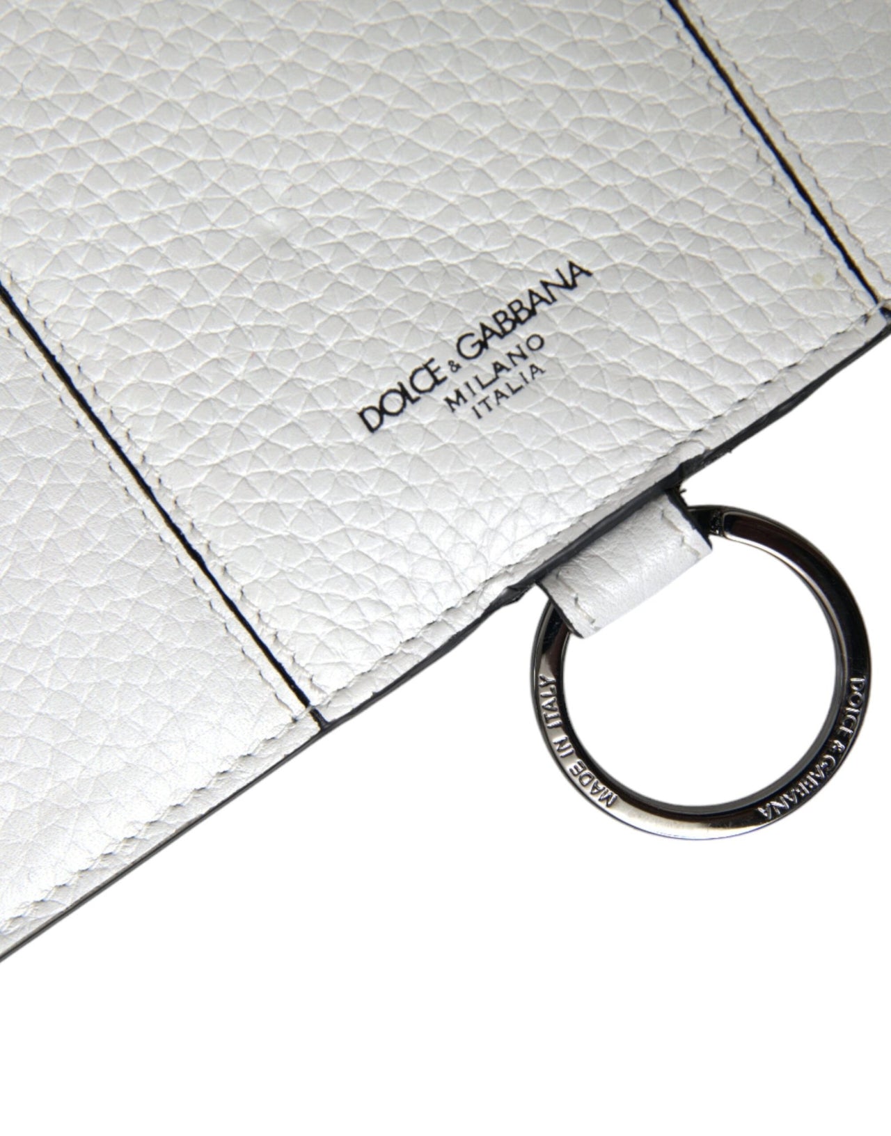 Luxour, Dolce & Gabbana Elegant White Leather Crossbody Cardholder, 