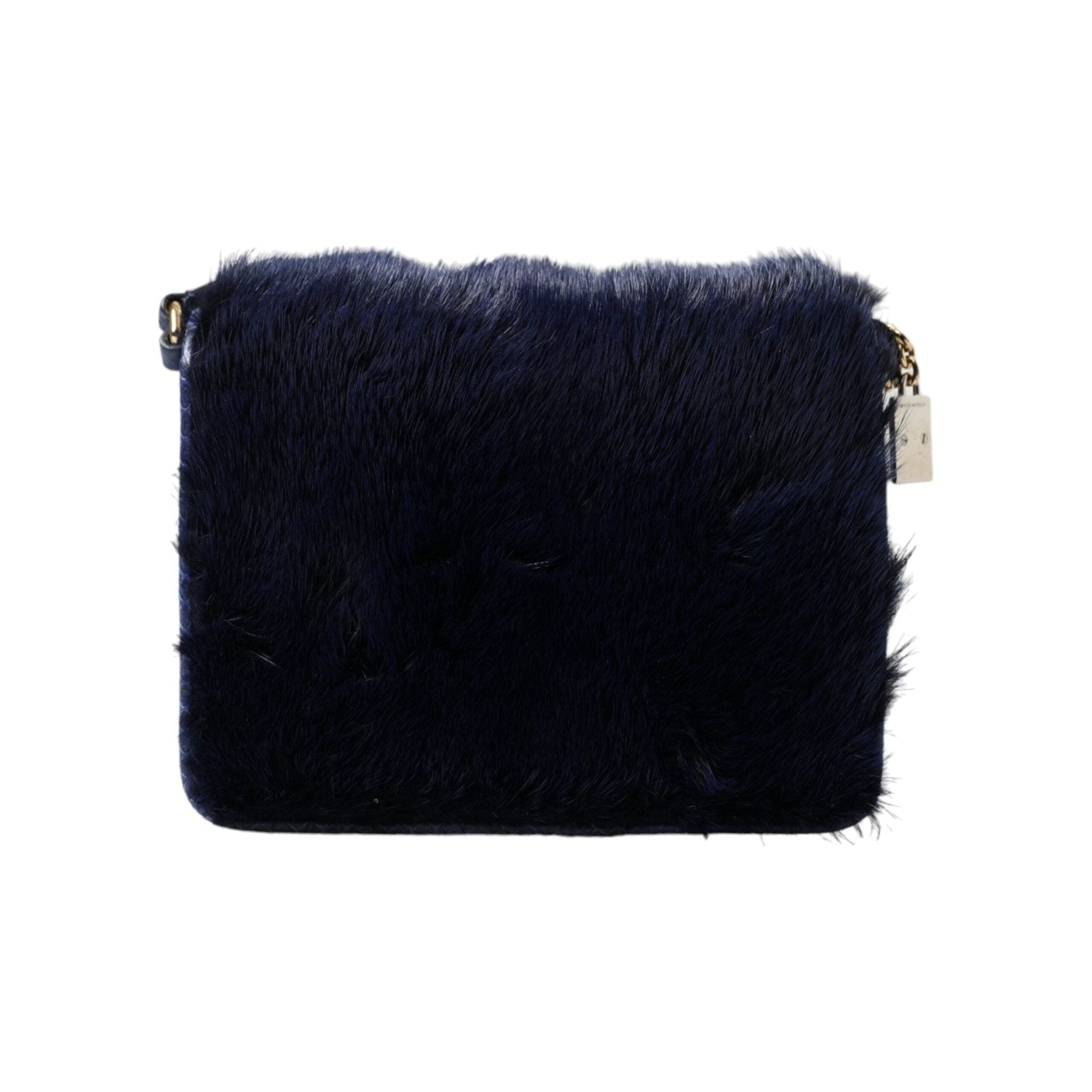 Luxour, Dolce & Gabbana Exquisite Blue Mink Fur Shoulder Bag, 