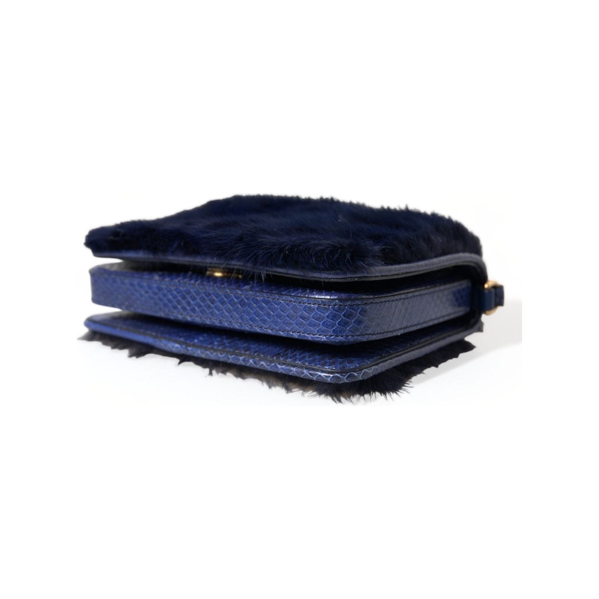 Luxour, Dolce & Gabbana Exquisite Blue Mink Fur Shoulder Bag, 