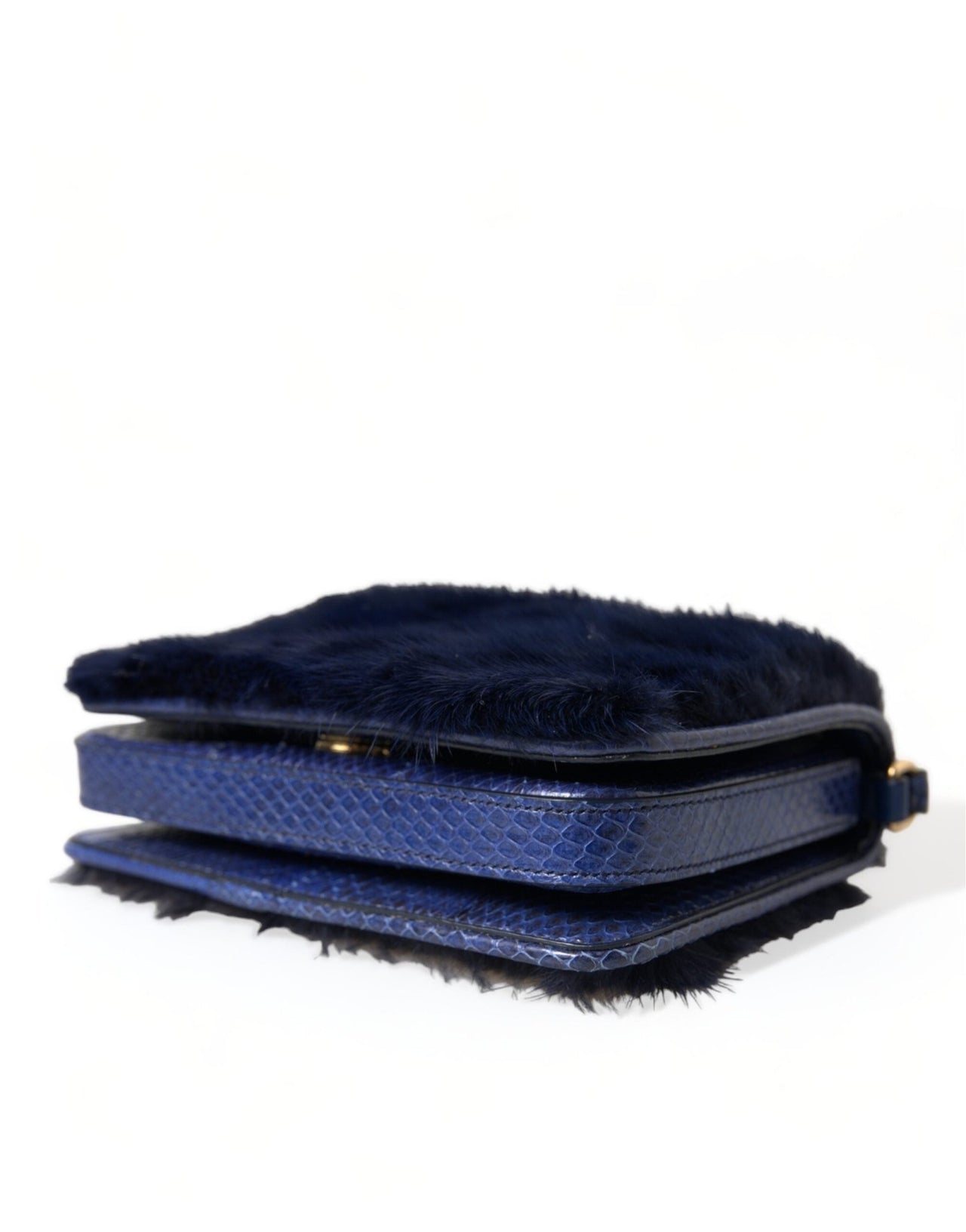 Dolce & Gabbana Exquisite Blue Mink Fur Shoulder Bag - Luxour